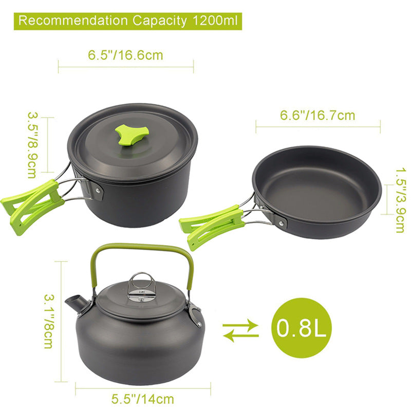 Foldable Mini Camping Cookware Combination Pot Set