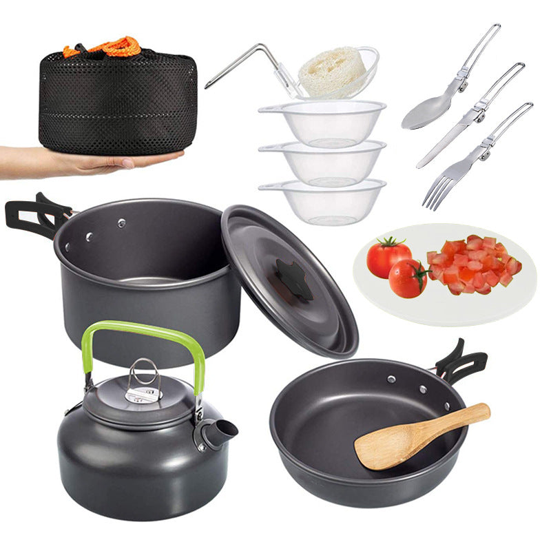 Foldable Mini Camping Cookware Combination Pot Set
