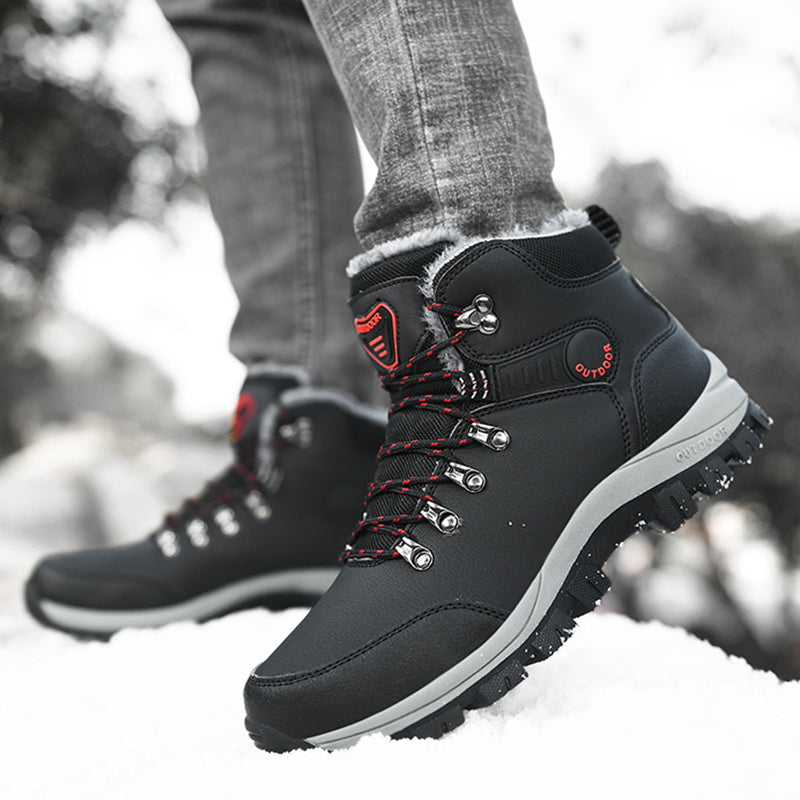 Winter Warm Plush Snow Ankle Hiking Boots For Men