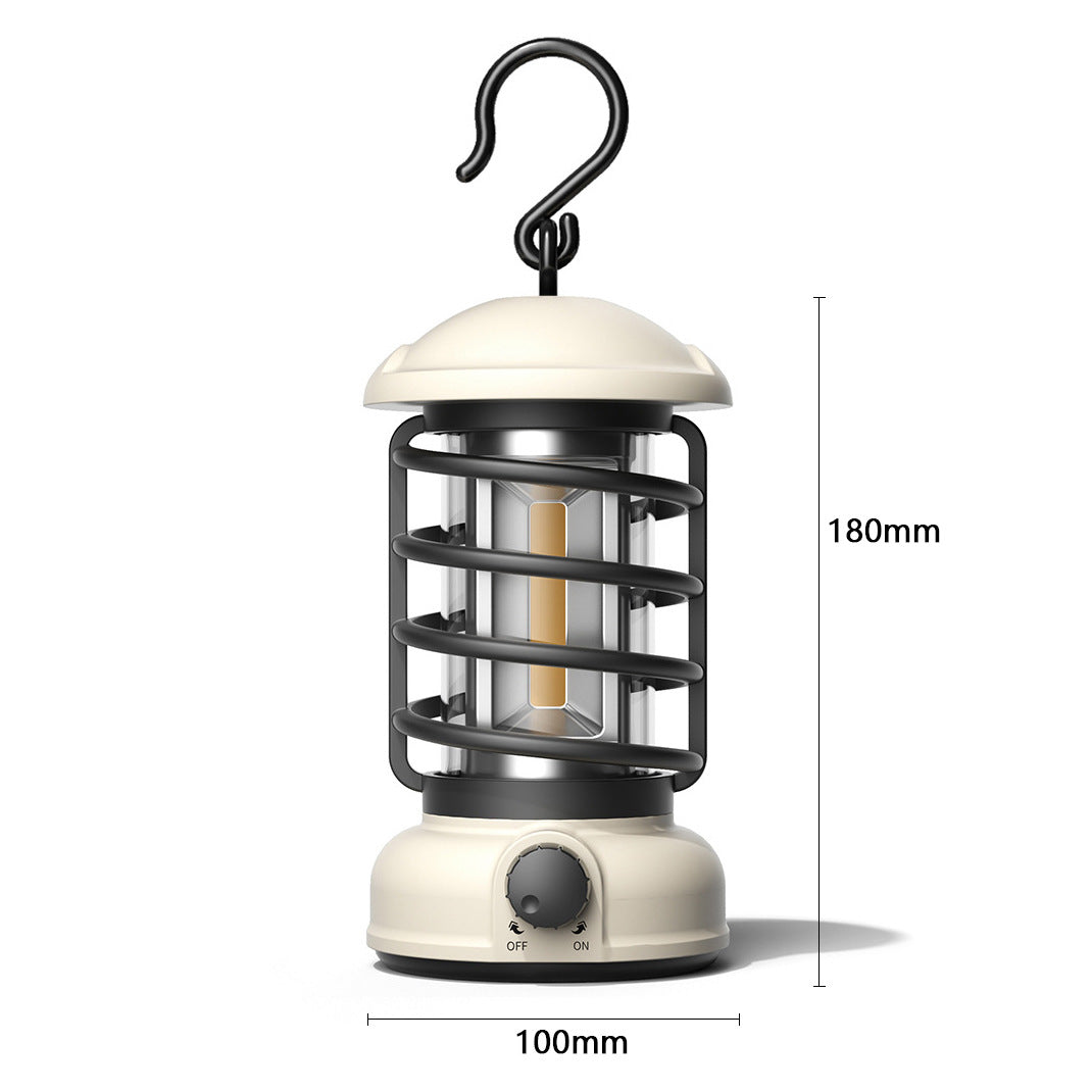 Portable COB Outdoor Camping Lantern Retro Tent Light