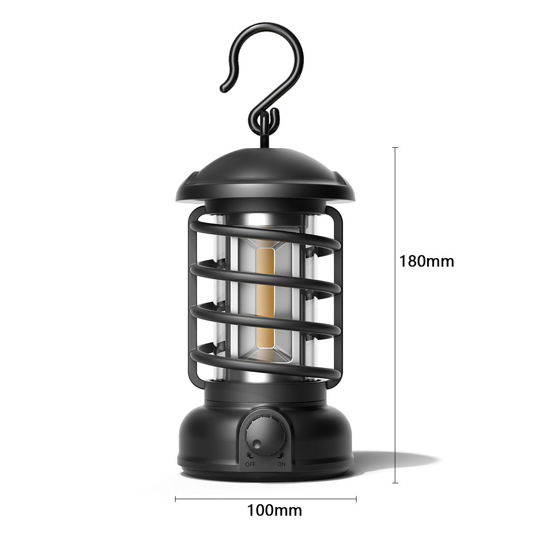 Portable COB Outdoor Camping Lantern Retro Tent Light