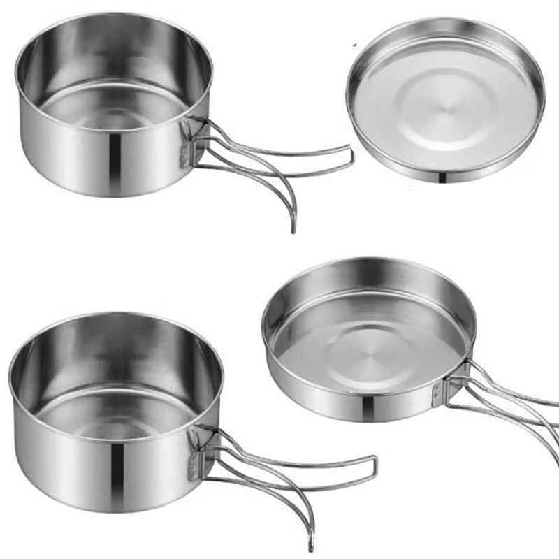 Stainless Steel Outdoor Camping Portable Cookware Set