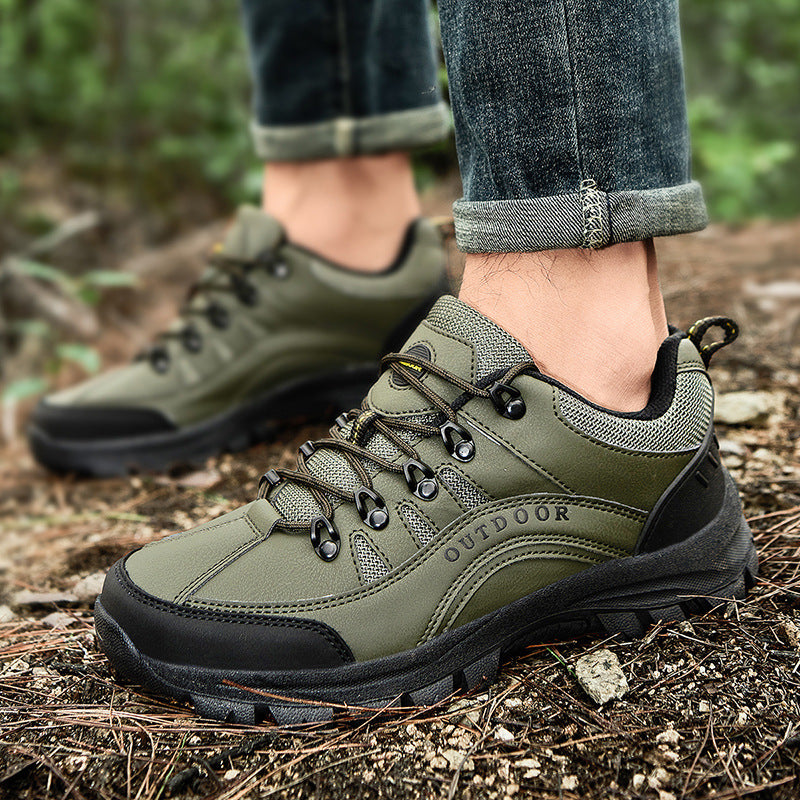 Men’s Leather Low-Top Autumn Winter Hiking Sneakers