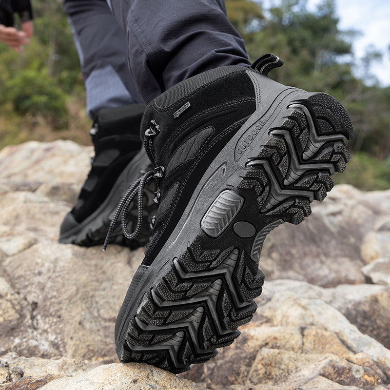 Couple High-Top Waterproof Non-Slip Hiking Mountaineering Shoes