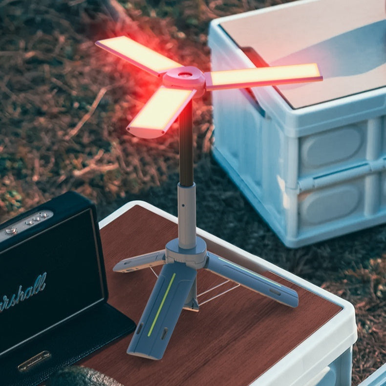 Rechargeable Multifunctional Camping Lantern With Three-Leaf Bracket