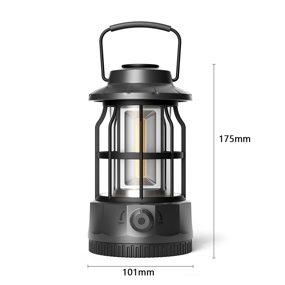 Portable COB Outdoor Camping Lantern Retro Tent Light