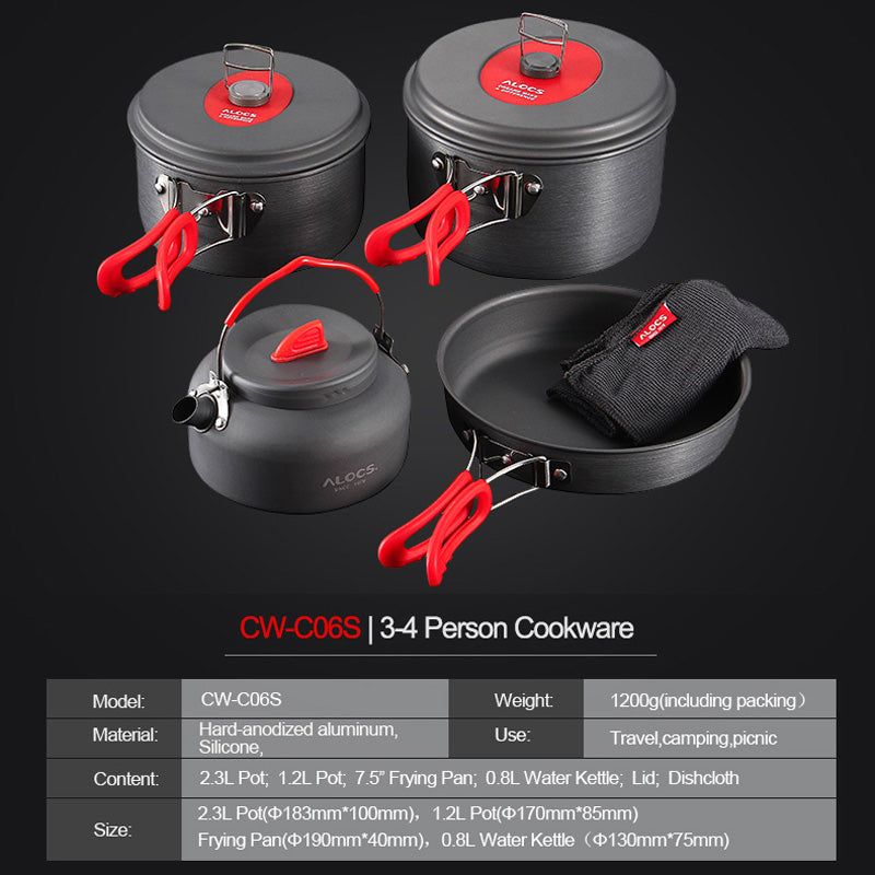 Portable Outdoor Camping Cookware Pot Set