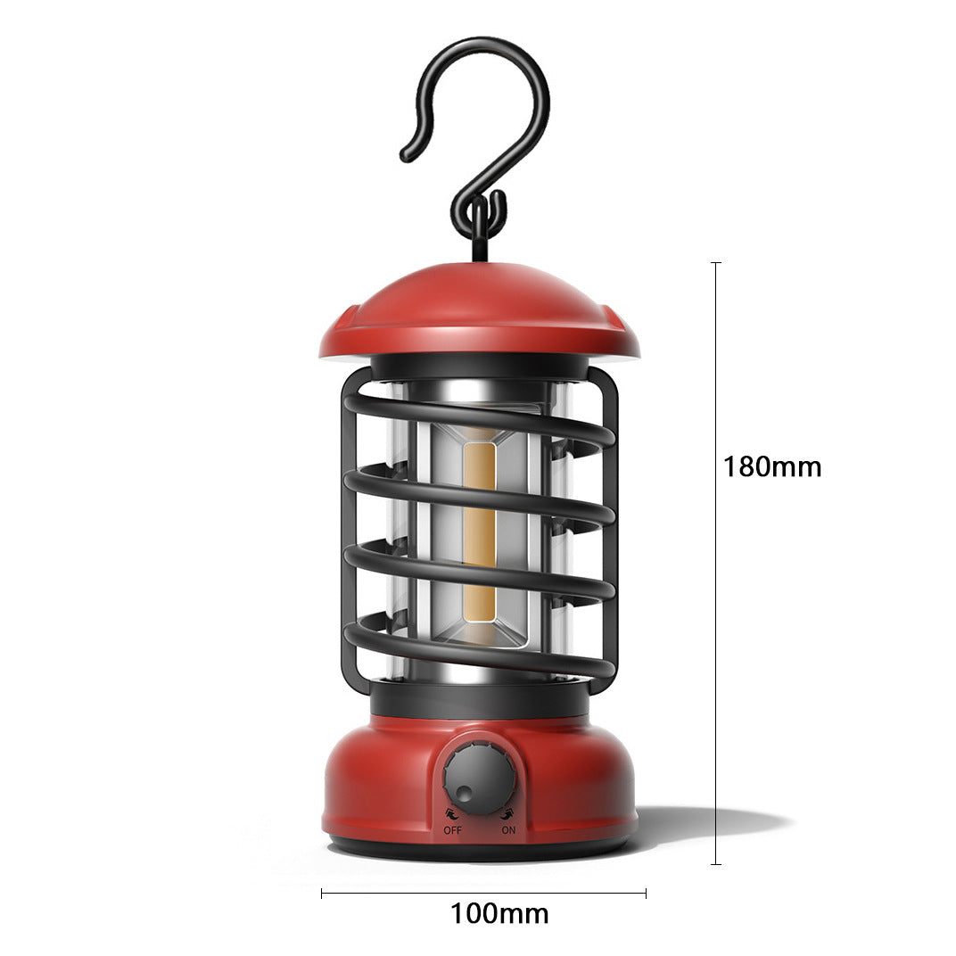 Portable COB Outdoor Camping Lantern Retro Tent Light