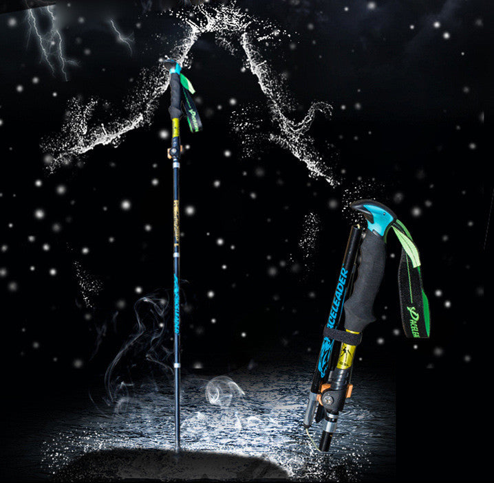 Folding Retractable Straight Handle Trekking Pole