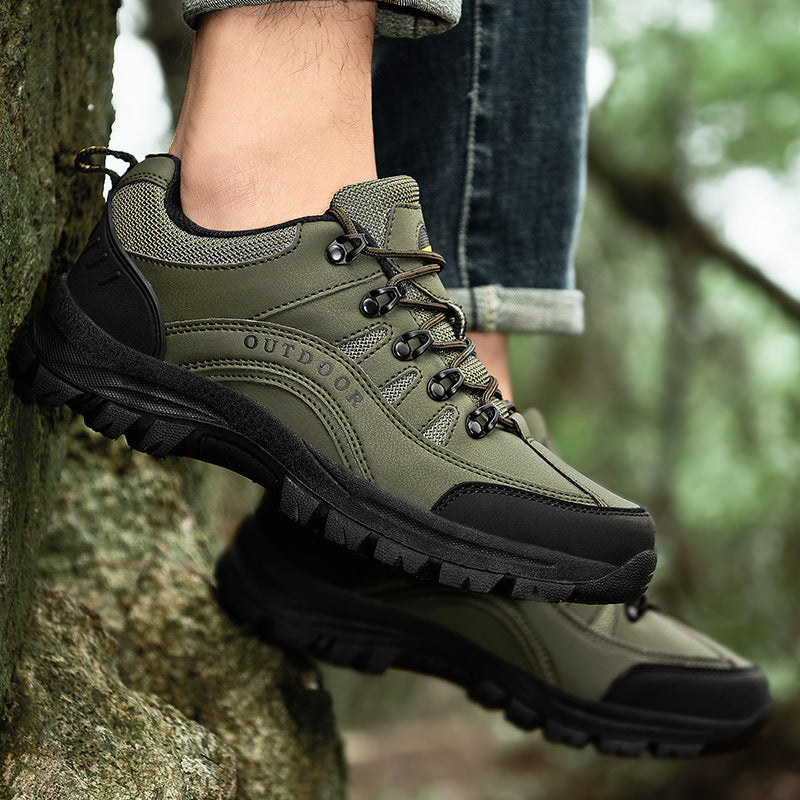 Men’s Leather Low-Top Autumn Winter Hiking Sneakers