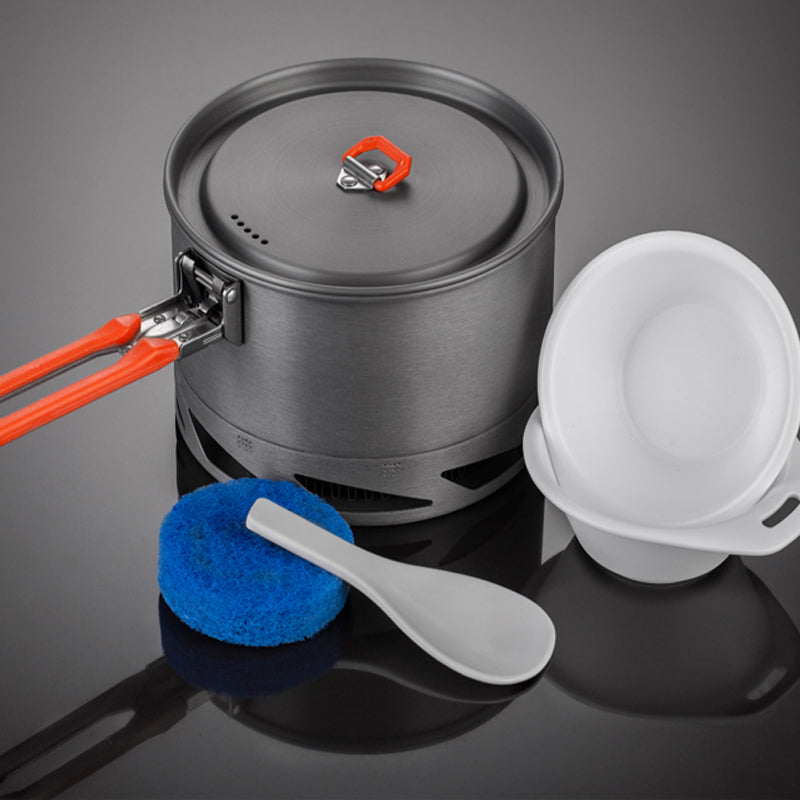 Hard Aluminum Camping Cookware Set Heat Exchanger Pot Kettle