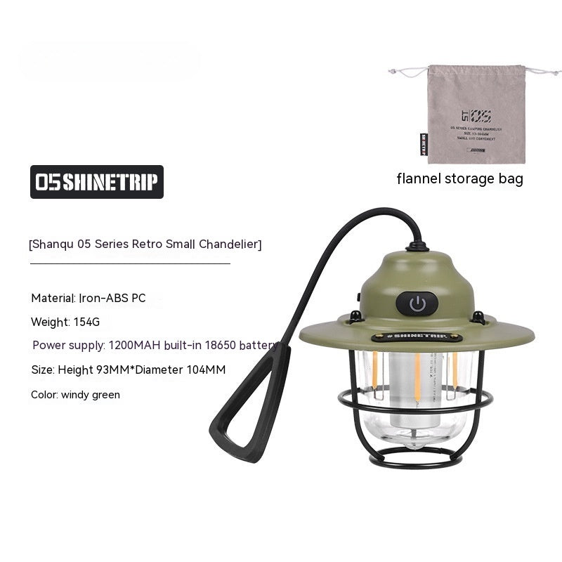 Shanqu Pine Cone Outdoor Camping Lantern Chandelier Lamp
