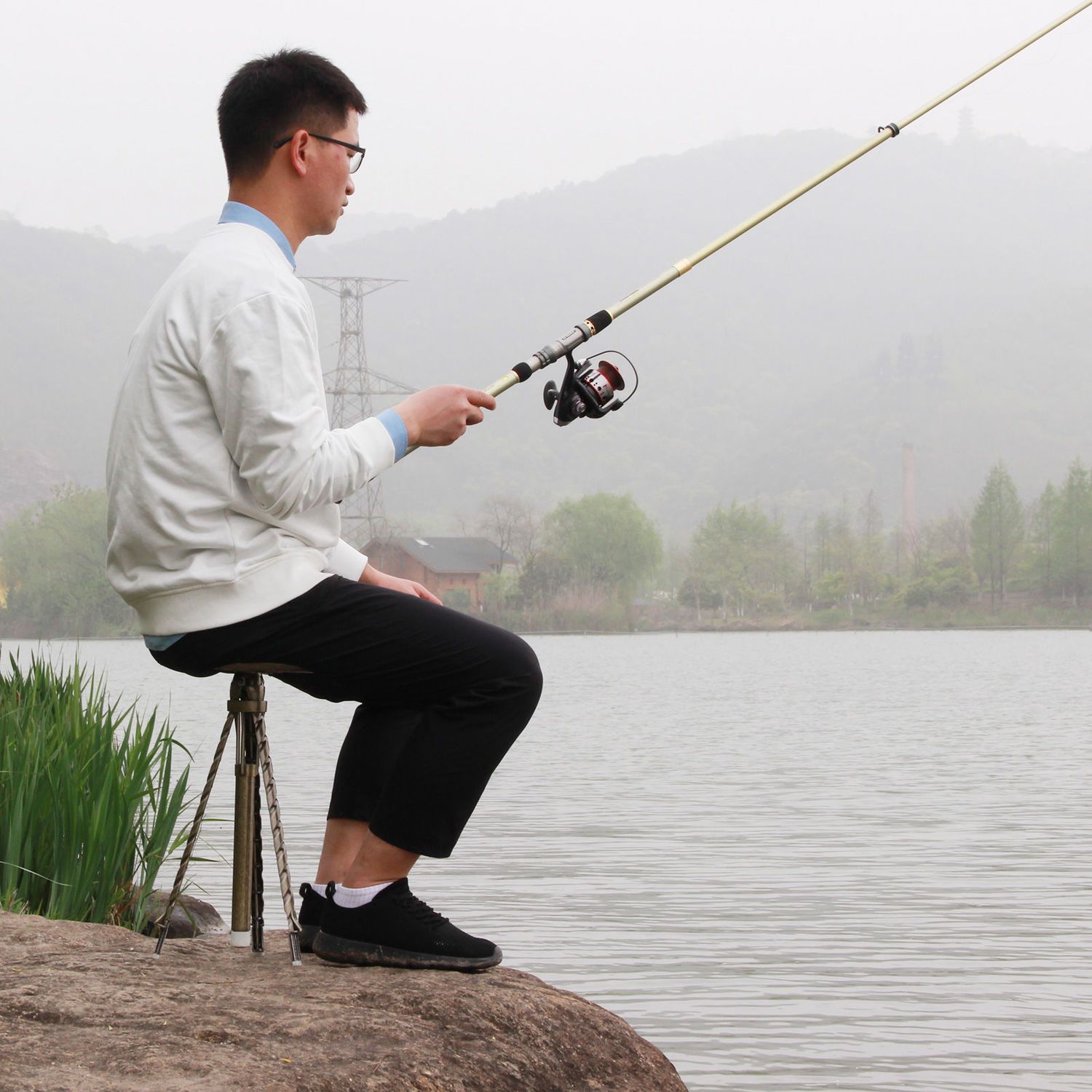 Multifunctional Folding Trekking Pole Stool Portable