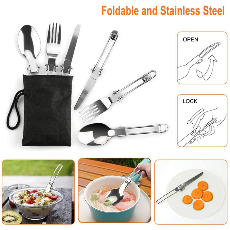 Foldable Mini Camping Cookware Combination Pot Set