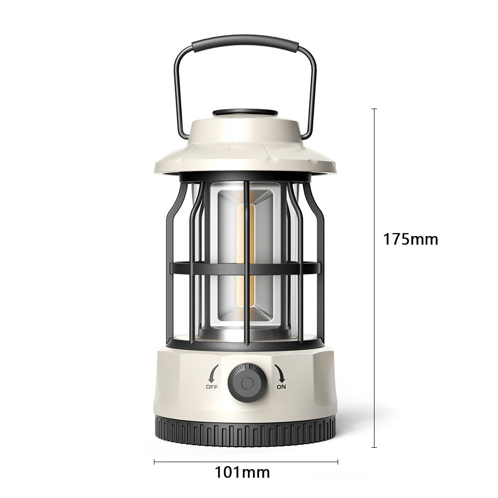 Portable COB Outdoor Camping Lantern Retro Tent Light