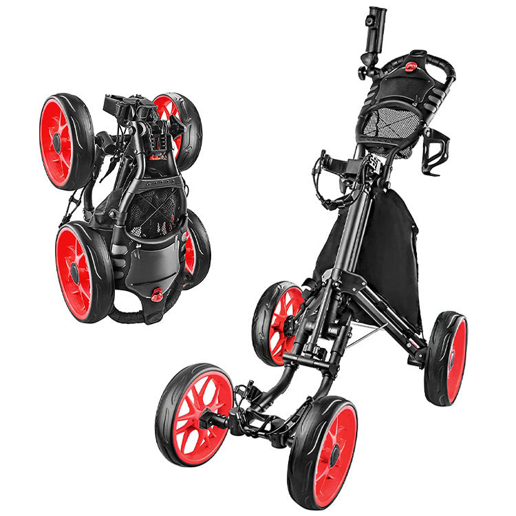 Foldable 4 Wheel Golf Push Trolley