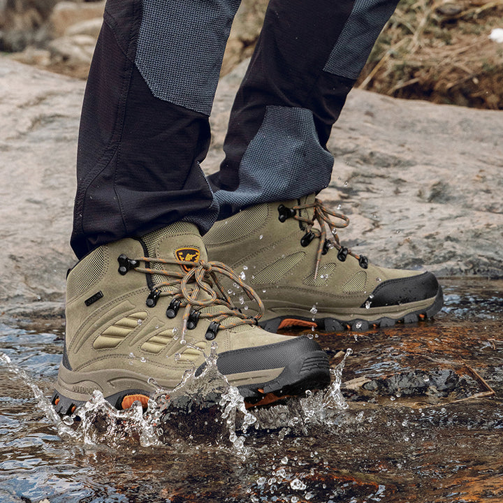 Couple High-Top Waterproof Non-Slip Hiking Mountaineering Shoes