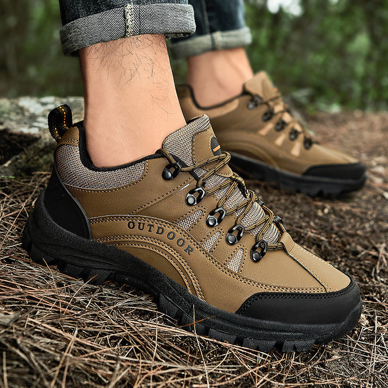 Men’s Leather Low-Top Autumn Winter Hiking Sneakers