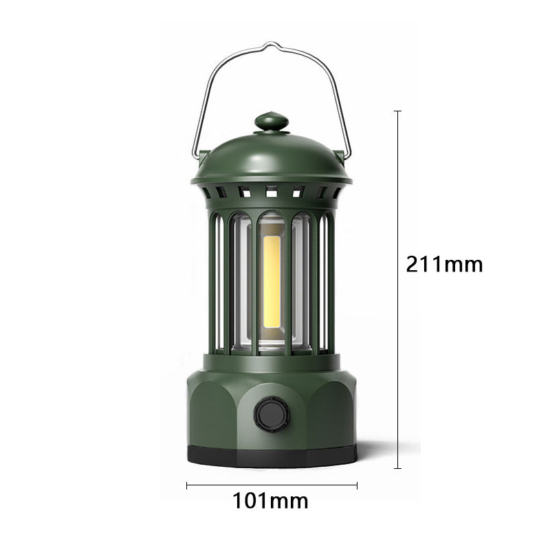 Portable COB Outdoor Camping Lantern Retro Tent Light
