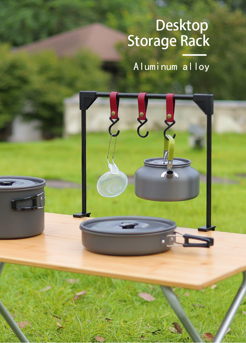 Adjustable Outdoor Camping Desk Rack Hanging Storage Hook Stand