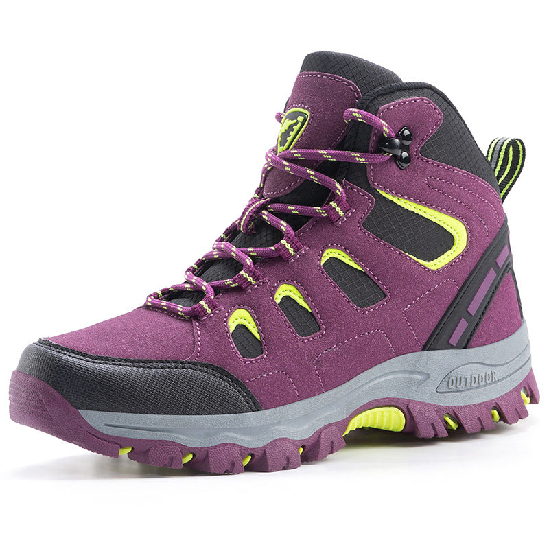 Couple High-Top Waterproof Non-Slip Hiking Mountaineering Shoes