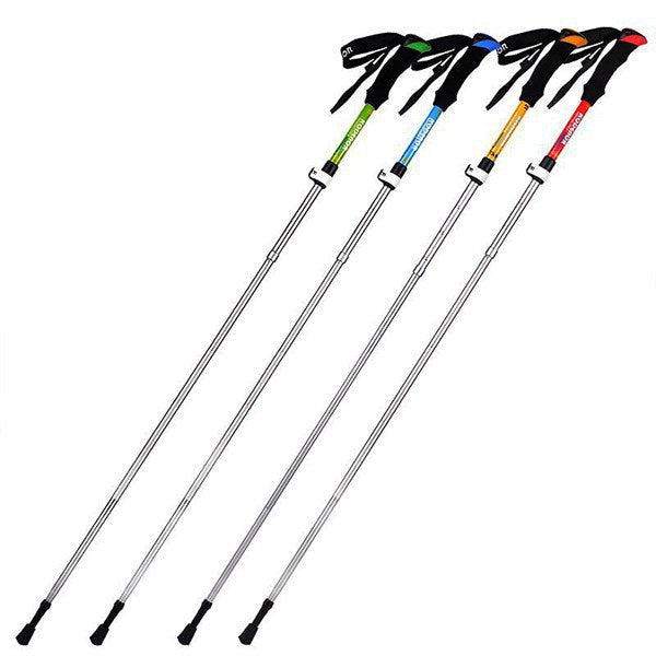 Aluminum Alloy Five Section Folding Trekking Pole Outer Lock