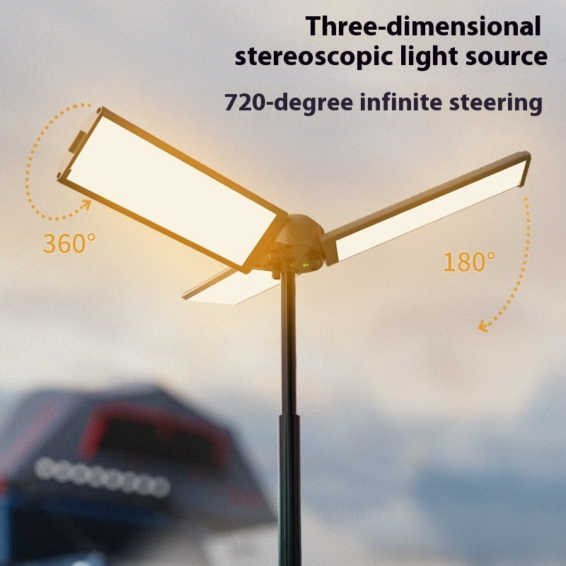 Rechargeable Multifunctional Camping Lantern With Three-Leaf Bracket
