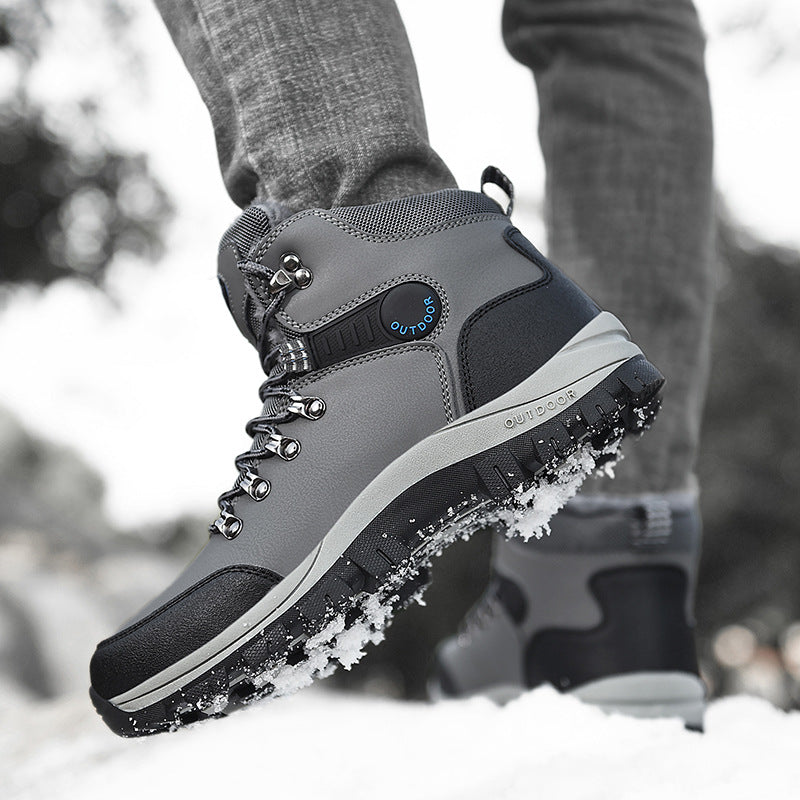 Winter Warm Plush Snow Ankle Hiking Boots For Men