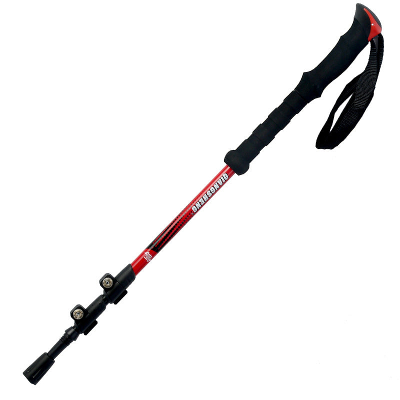 Outer Lock Telescopic Straight Handle Trekking Pole