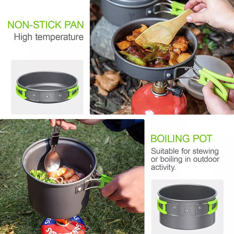 Foldable Mini Camping Cookware Combination Pot Set