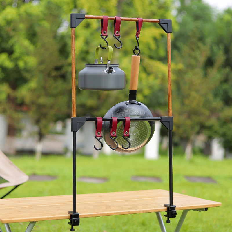 Adjustable Outdoor Camping Desk Rack Hanging Storage Hook Stand