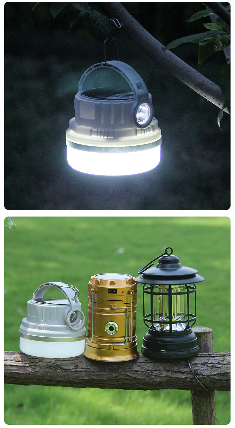 Retro Rechargeable Outdoor Camping Lantern Atmosphere Tent Lamp