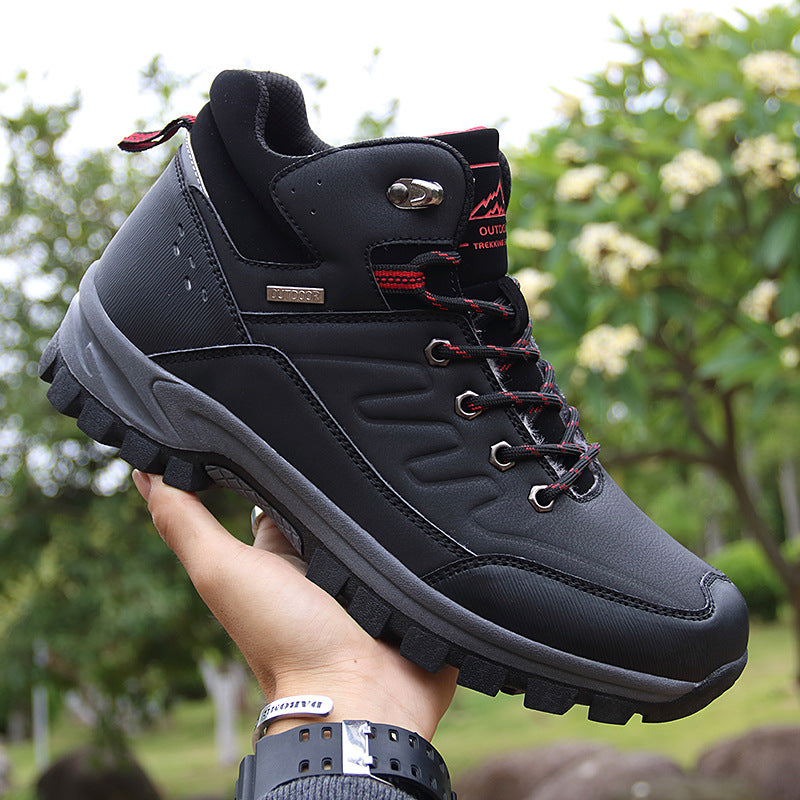 Men's High-Top Outdoor Hiking Boots Single-Layer Shoes