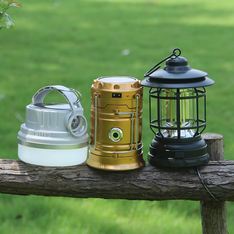 Retro Rechargeable Outdoor Camping Lantern Atmosphere Tent Lamp